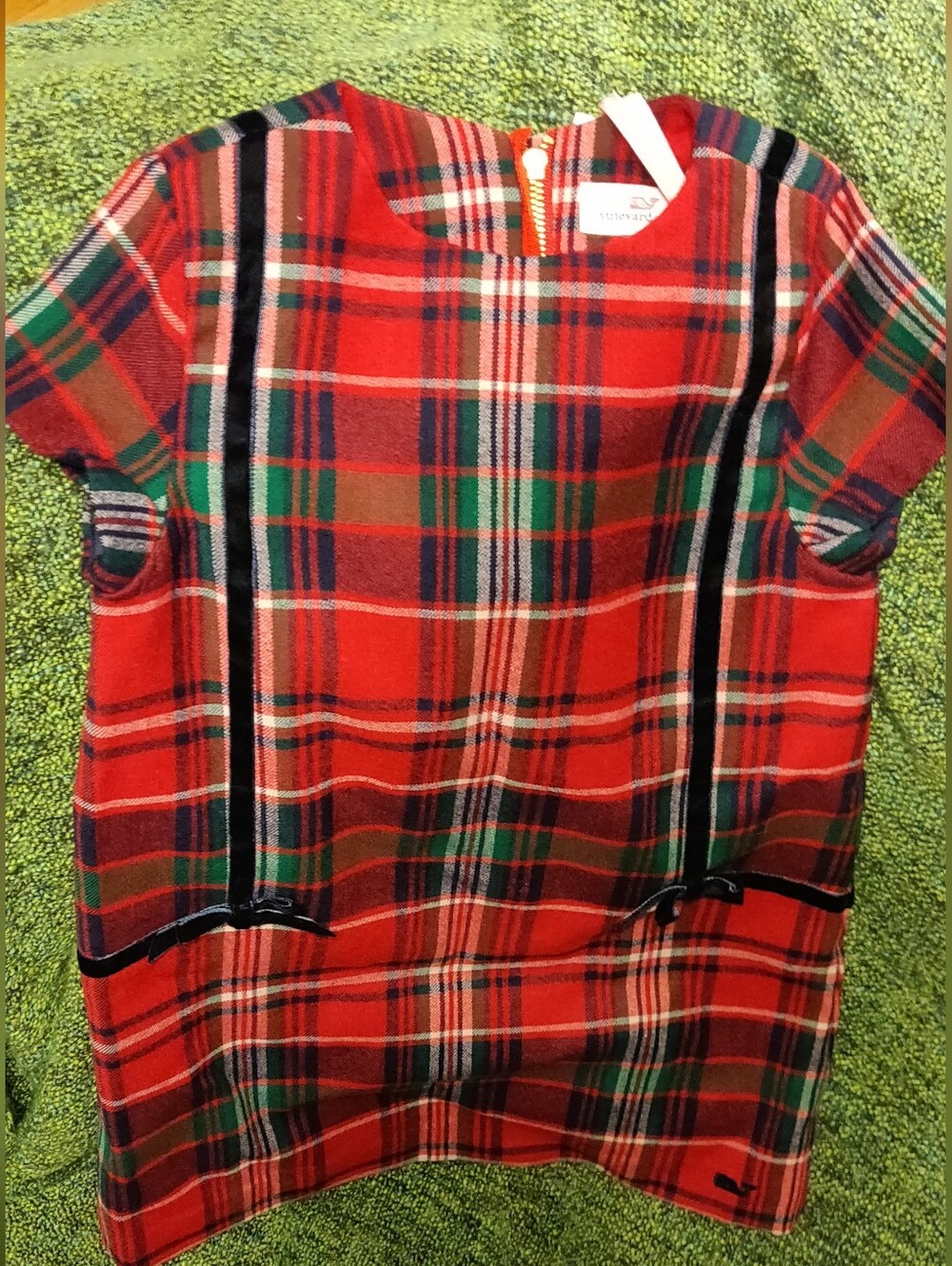 Vineyard Vines NWT Girls Plaid Dress Christmas Tartan Lighthouse Red 3T